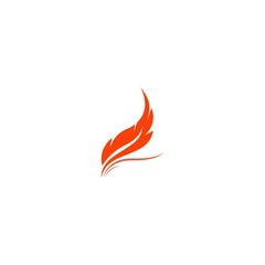 Feather icon logo flat design template