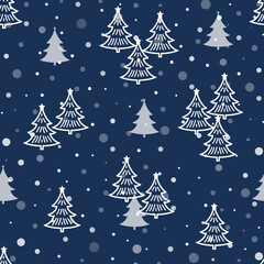 Winter Seamless Pattern of Fir Tree design for background, wallpaper, clothing, wrapping, fabric