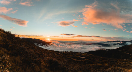 Typical summer sunset when the sky clears a very exciting reddish sky is observed.