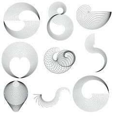 Set of abstract design elements. Vector illustration. Geometric shapes .
