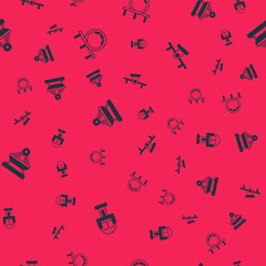 Set Attraction carousel, Roller coaster, Boat swing and Seesaw on seamless pattern. Vector