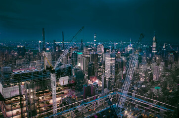 Obraz premium buildings in new york seen from a skyscraper