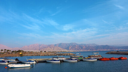 Fototapeta premium boats in the red sea 