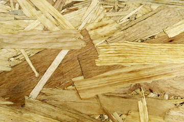 Pressed Wooden Panel OSB . Background, texture