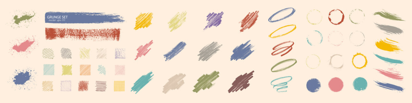 Brush paint vector set. Strip paint .Roller brushes with colors paint for text .Abstract spot.Grunge background.