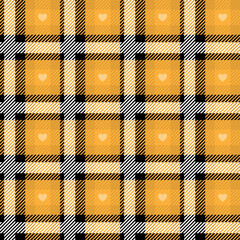 Vector Orange Plaid Check Teen Seamless Pattern in Geometric Abstract Style Can be used for Summer Fashion Fabric Design, School Textile Classic Dress, Picnic Blanket