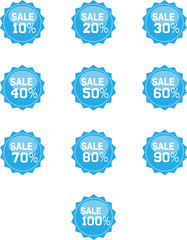 sale vector banners in percent, vector illustration.