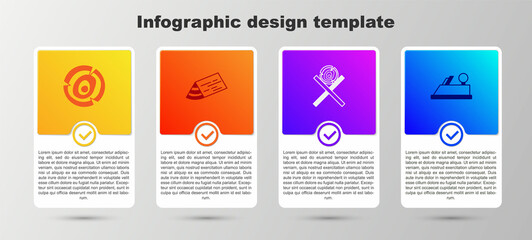 Set Wooden logs, beam, on stand and plane tool. Business infographic template. Vector