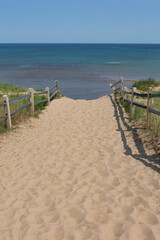 Sand trail leading towards a beach