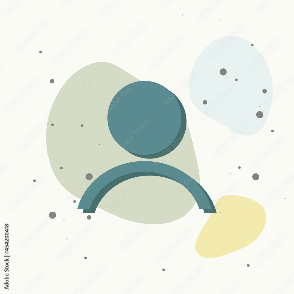 Poster vector image of a person icon. people icon on multicolored background.