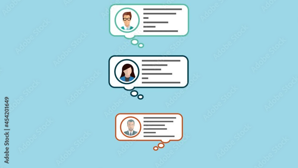 Poster basic chat message conversation 4k animation video. chatbot animation. messaging animation with text
