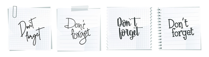 Don't forget sign on white background