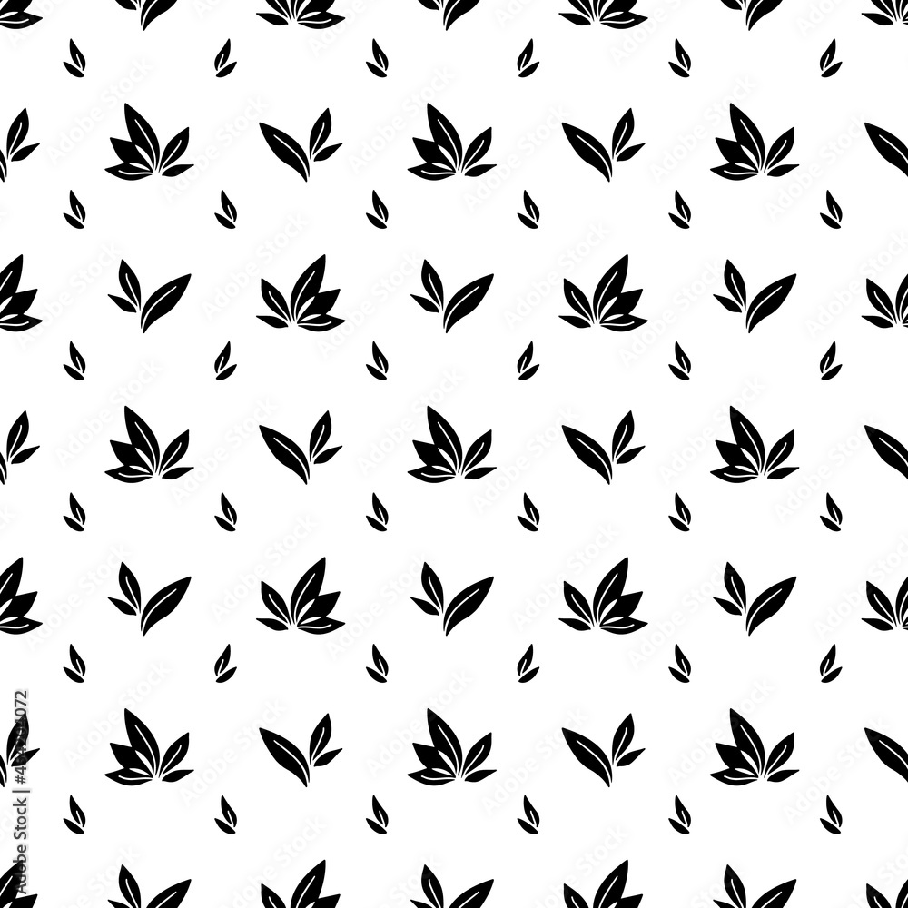 Poster vector seamless pattern with leaves, repeatable minimalistic background. repeatable botanical backdr