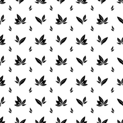 Vector seamless pattern with leaves, repeatable minimalistic background. Repeatable botanical backdrop.