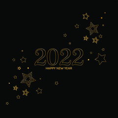 Fototapeta na wymiar happy new year 2022 with black background