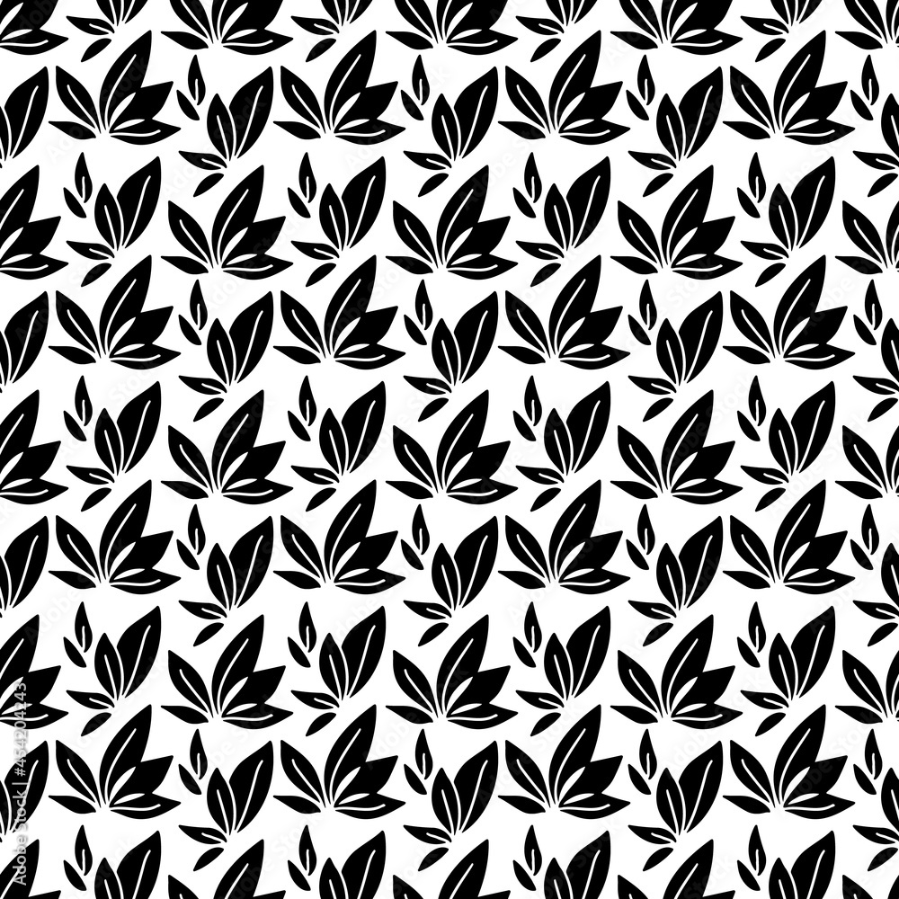 Poster vector seamless pattern with leaves, repeatable minimalistic background. repeatable botanical backdr