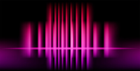 Abstract dark background with glowing lines in pink. Vector design template for banner, advertisement, poster, cover.