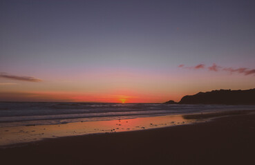 Atardecer en la playa. 