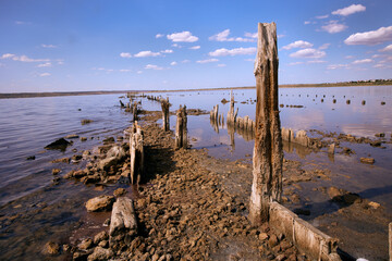 Photo of Kuyalnik salty estuary dead sea of Odessa Ukraine