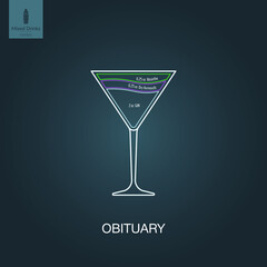Vector illustration. Mixed alcohol drink. Cocktail
