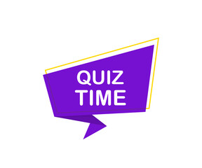 Quiz time banner. Vector banner. Announcement. Megaphone with quiz time message in bubble speech banner.