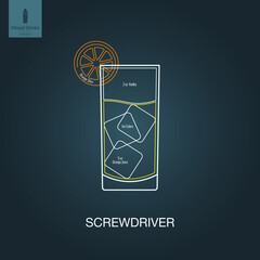 Vector illustration. Mixed alcohol drink. Cocktail