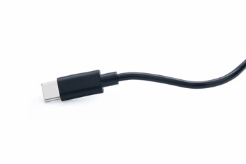 USB type c cable isolated on white background. with clipping path