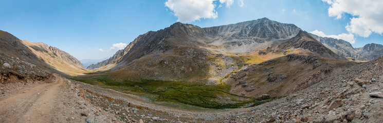 panorama of the mountains and sky