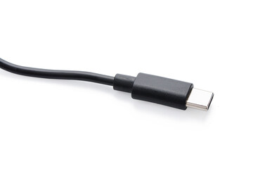USB type c cable isolated on white background. with clipping path.