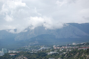 time clouds over the city