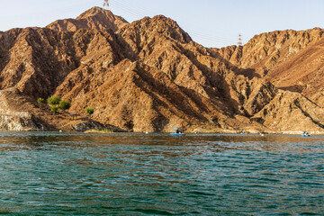 Mountains surrounding Al Al Rafisah Dam in Sharjah Emirate. Outdoor