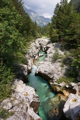 Stunning view on the turquoise Soca River