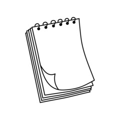 Sketch notepad doodle for paper design. Isolated vector illustration.  