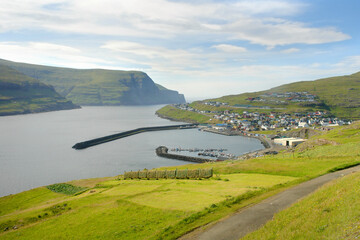 Fototapeta premium Eiði - a village located on the north-west tip of Eysturoy in the Faroe Islands. 