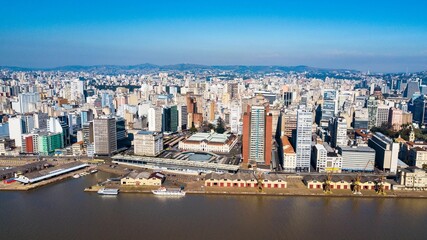 Porto Alegre RS - Aerial view of downtown Porto Alegre, capital of Rio Grande do Sul