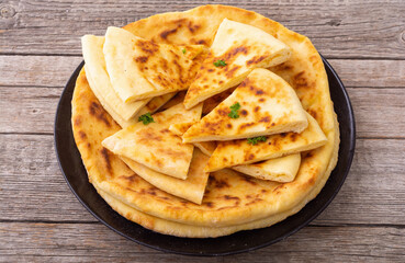 Homemade khachapuri bread with cheese