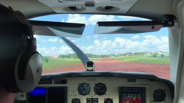 Passenger point of view of a small plane