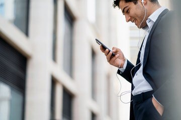 A male entrepreneur surf the Internet. The financier checks the rates on the exchange in the...