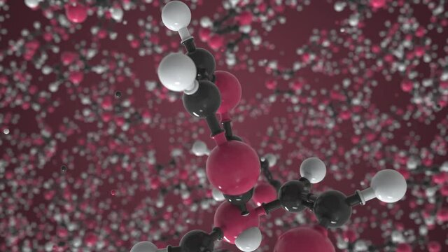 Molecule of dioxin, conceptual molecular model. Scientific looping 3d animation