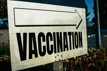 Covid-19 vaccination clinic sign 