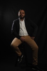 Fototapeta premium portrait of a man on chair
