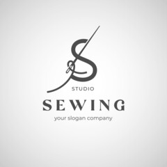 Creative logo design and Unique symbol with S and sew