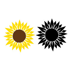 Sunflower icon on white background,vector illustration