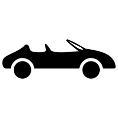 Cabriolet car icon with flat style. Isolated vector cabriolet car icon image, simple style.