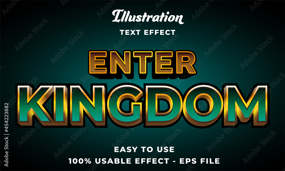 Poster editable enter kingdom text effect vector modern style