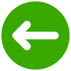 Left direction icon with flat style. Isolated vector left direction icon image, simple style.