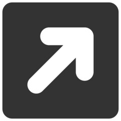 Right up direction icon with flat style. Isolated vector right up direction icon illustrations, simple style.