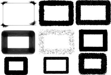 Grunge frame.Grunge background.Abstract vector template.Vector illustration. Set of frames in grunge style. Dirty frame with a splash of black paint.
 Transparent background. Design elements for banne