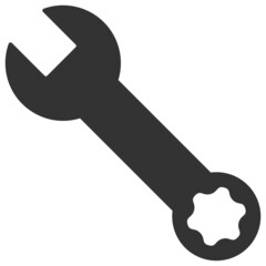 Spanner icon with flat style. Isolated vector spanner icon image, simple style.