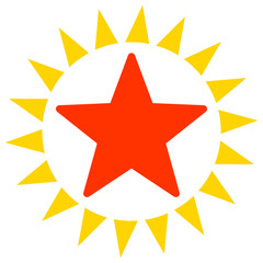 Star shine icon with flat style. Isolated vector star shine icon image, simple style.